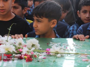 تشییع شهید گمنام در مدارس میاندورود