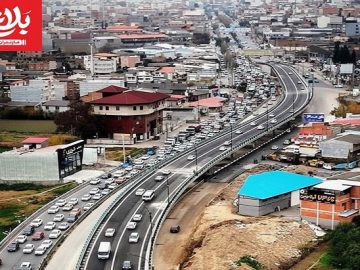 پل سه‌راه جویبار ساری زیر بار ترافیک رفت